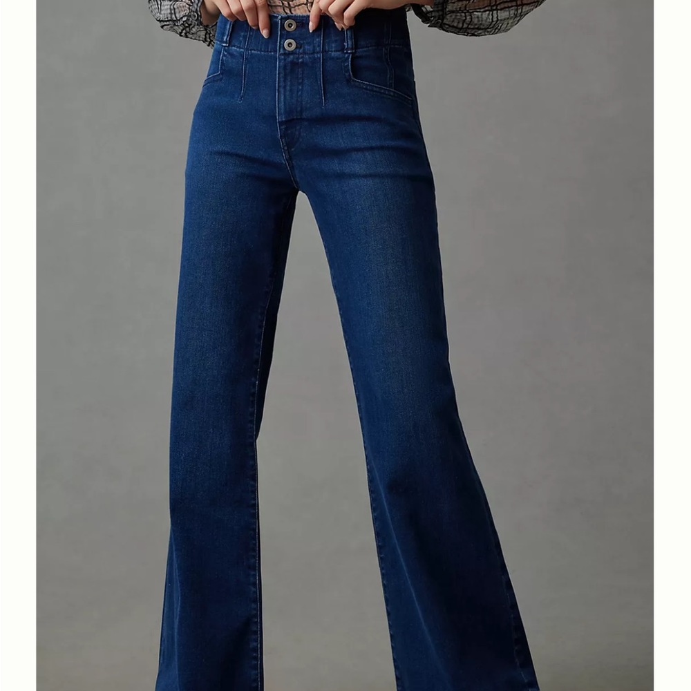 Maeve Corseted Wide Leg Jeans